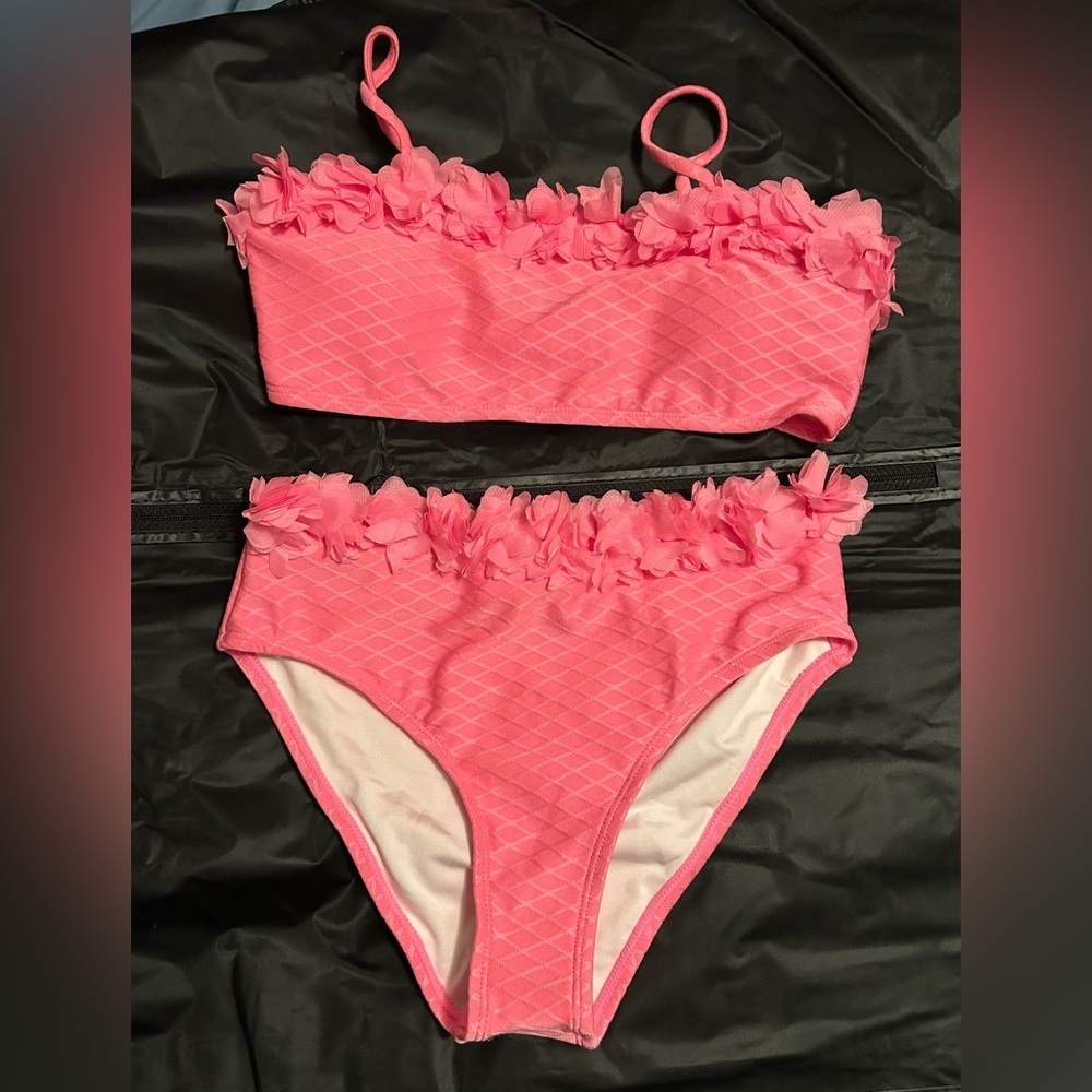J.E. Sterguard Girls Two-Piece Bikini – Pink, size 12Y